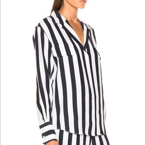 FRAME Striped Pocked Blouse; size medium